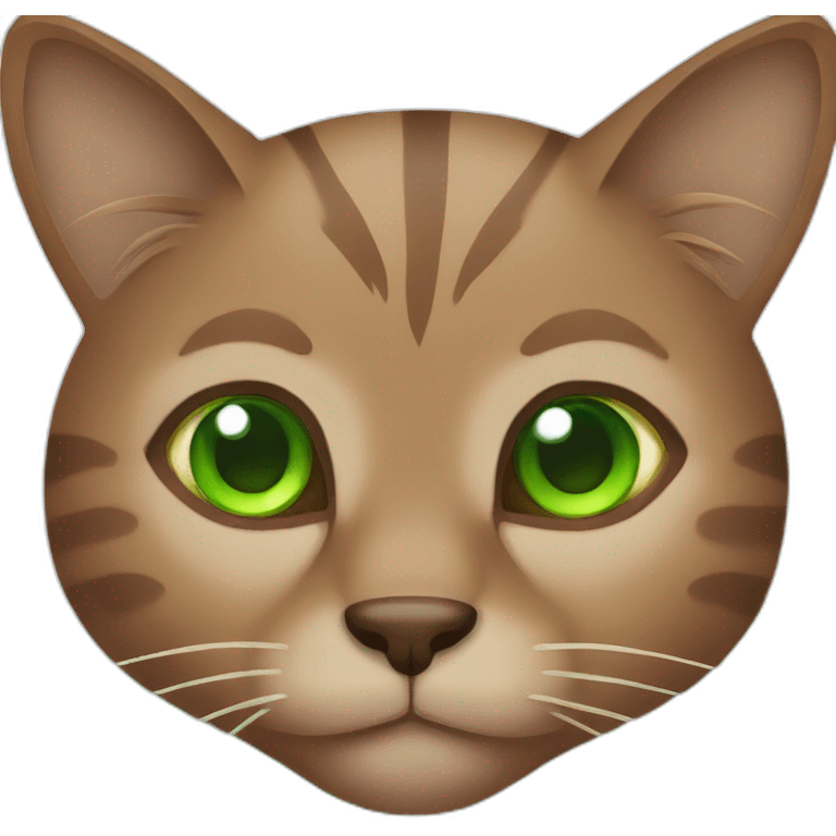 Brown cat with greeneyes emoji