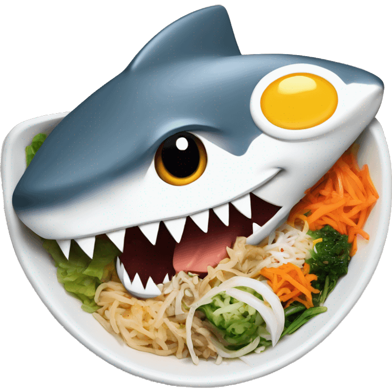 shark eating bibimbap emoji