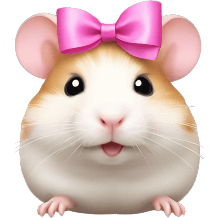 hamster with pink bow on head emoji