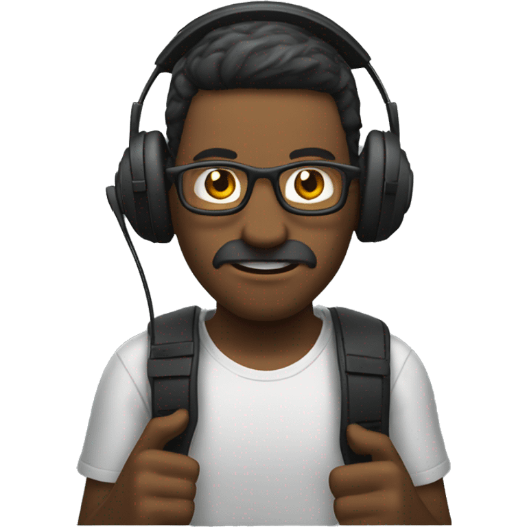  guy with headset on raging at game emoji