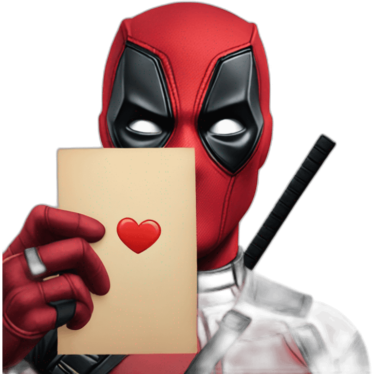 Deadpool throws a kiss emoji