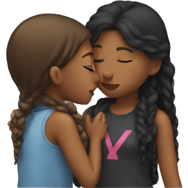 Two girls kissing  emoji