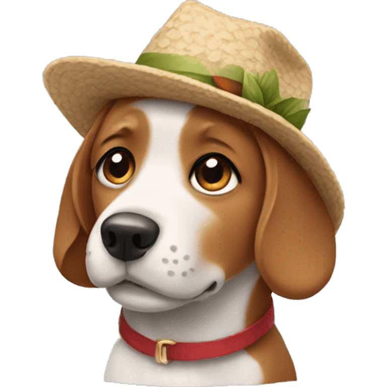 Dog with cute hat emoji