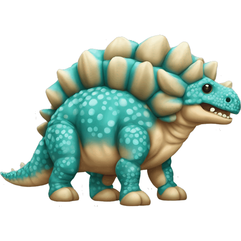 Turquoise and tan ankylosaurus ￼ emoji