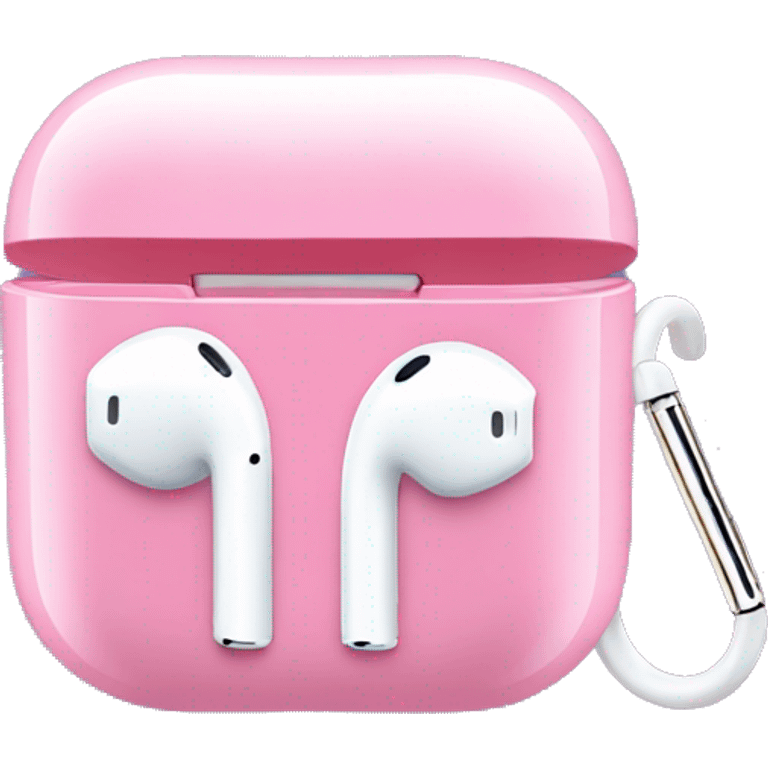 apple air pods with  ligpink bow emoji