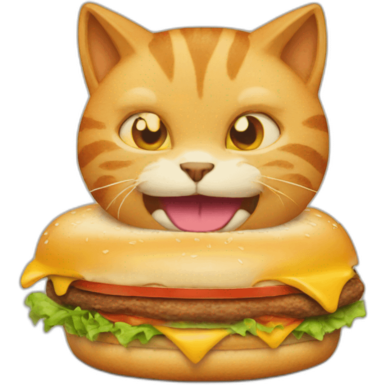 cat eat burger emoji