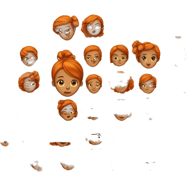 mixed girl wth orange hair and a bow  emoji