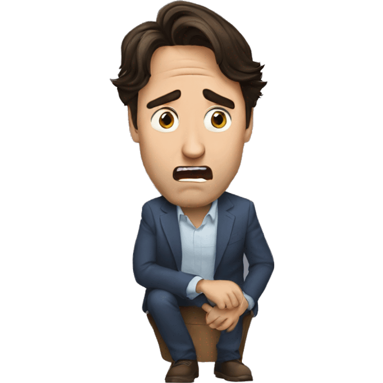 Justin Trudeau scared emoji