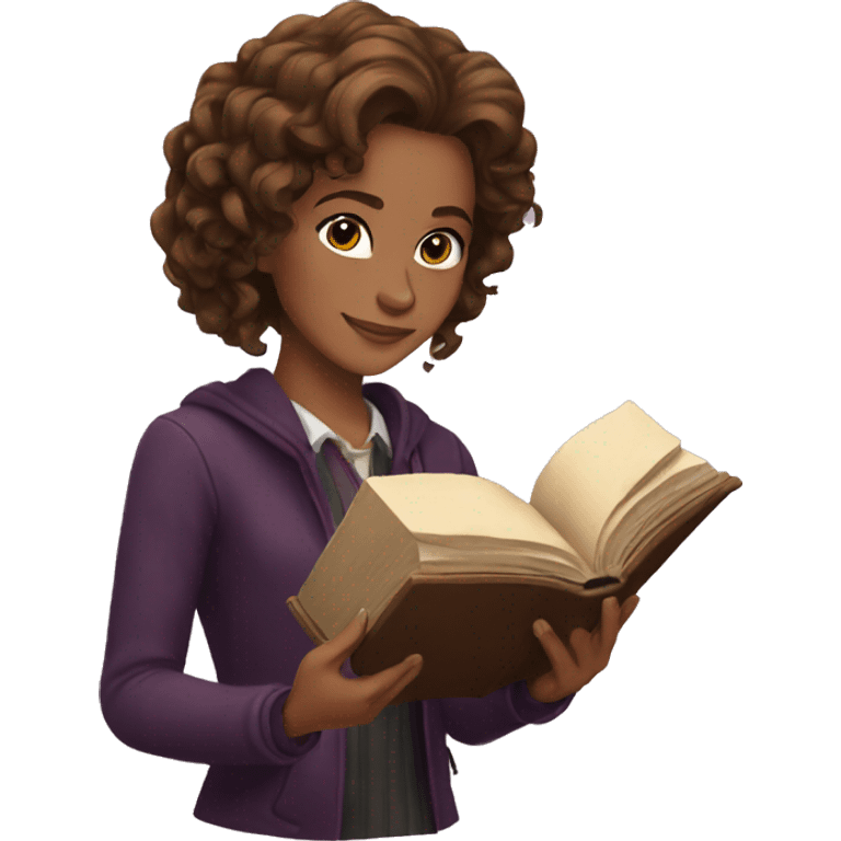 Hermione with a book emoji