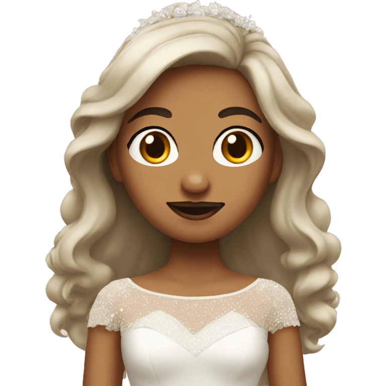 girl with a mustache wearing a wedding dress  emoji