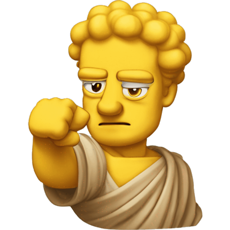 Abraham simpson style ancient greek philosopher shakes fist at sky emoji