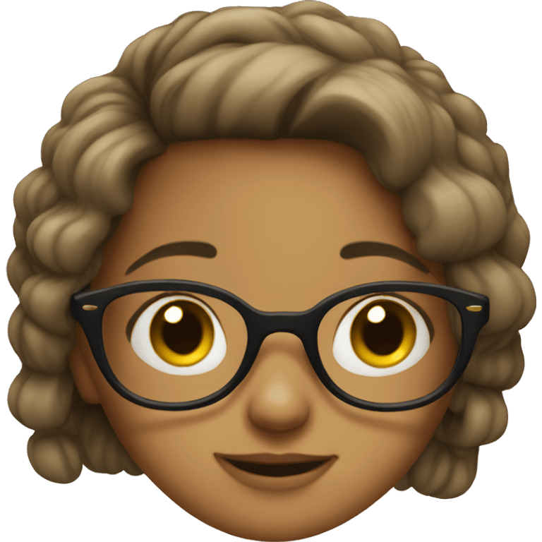 Cute girl with glasses emoji