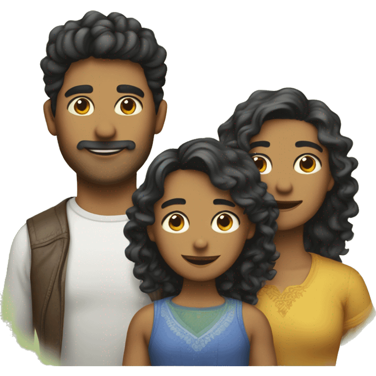 Gay couple, one indian with mid long curly hait, one colombian with short hair and a little bear  emoji