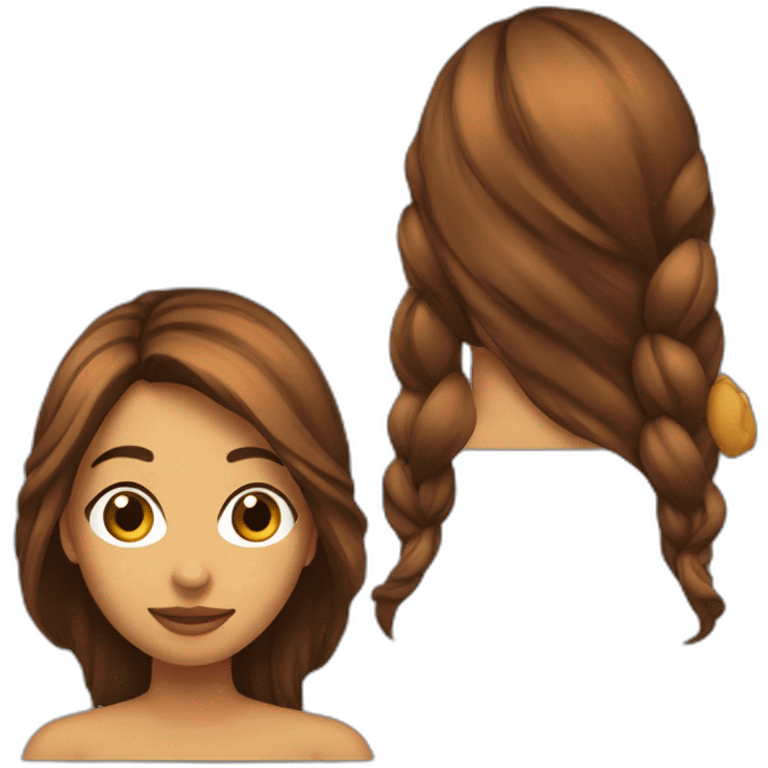 CHICA CON PELO LARGO MARRON CACHETONA emoji