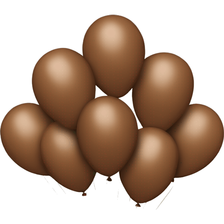 Five ideal brown balloons emoji