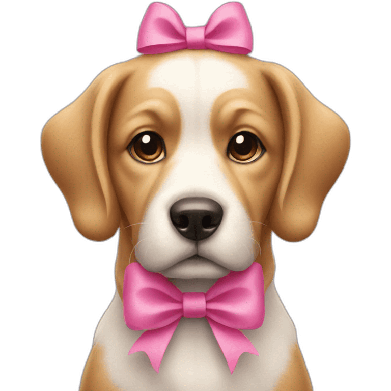 Dog with a pink bow emoji