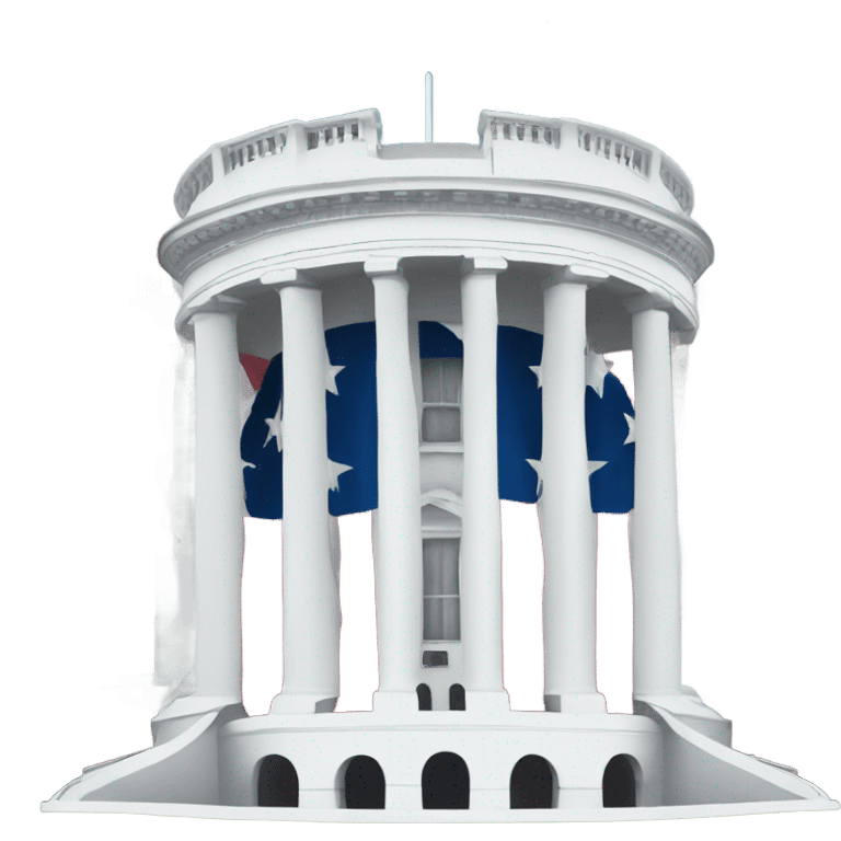 make a whitehouse with the american flag on top emoji