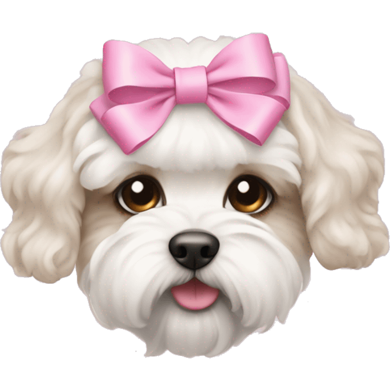 Schichon puppy pink bow emoji