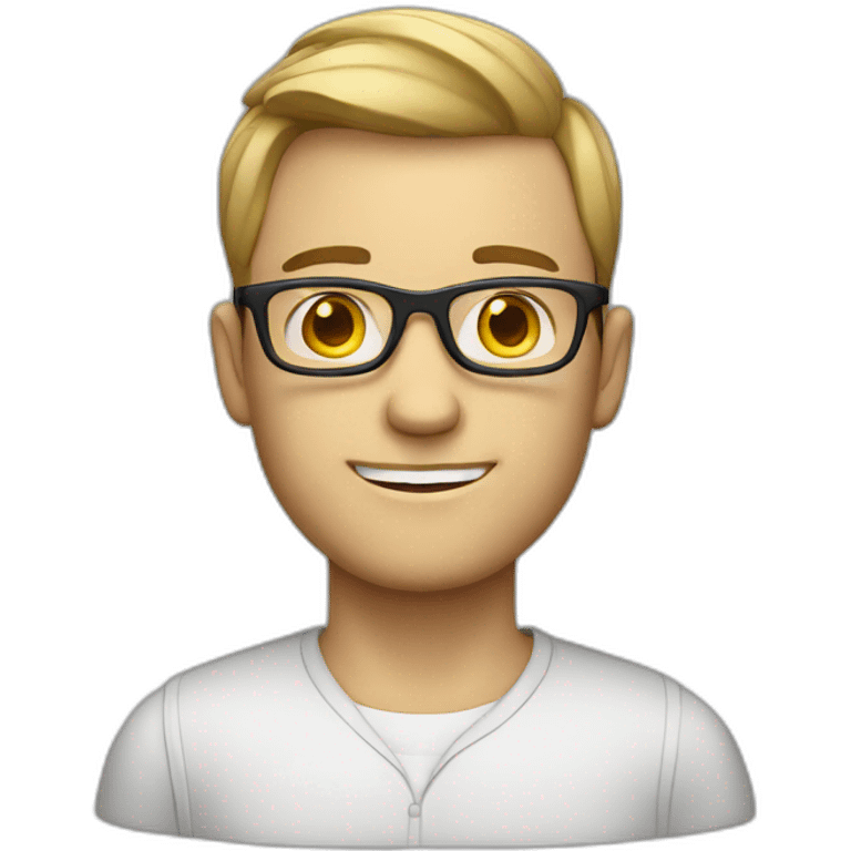 white male with glasses programmer emoji