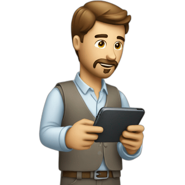 Hombre trabajando celular emoji