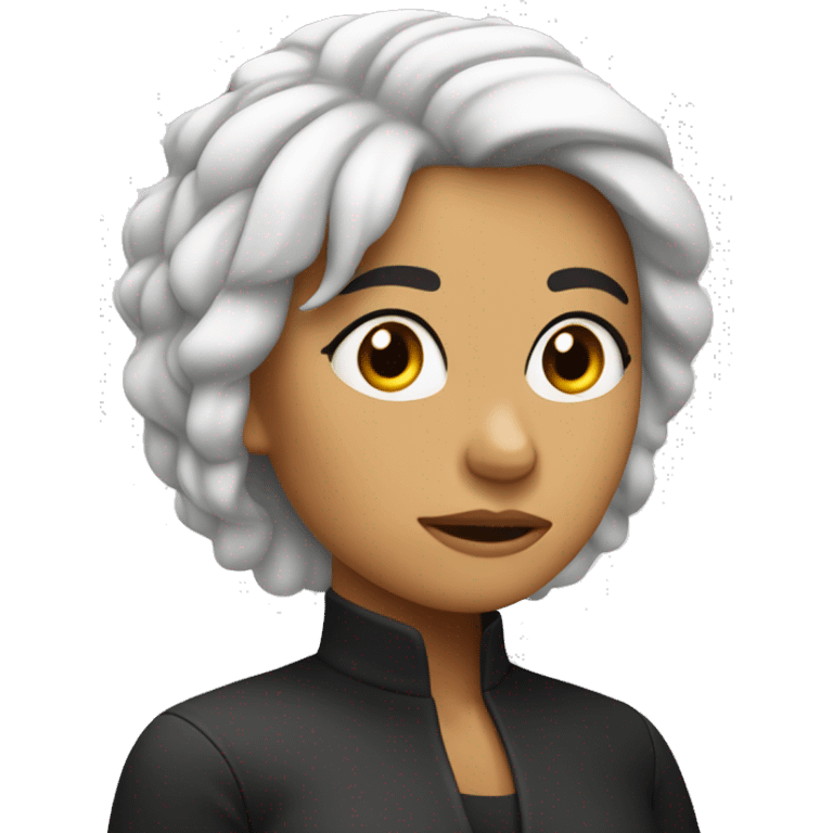 mujer blanca con cabello negro durmiendo  emoji