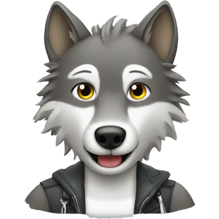 Wolf getting a haircut  emoji