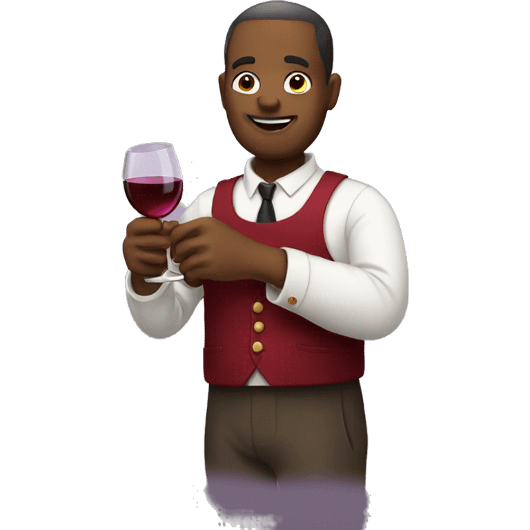 Emoji holding wine emoji