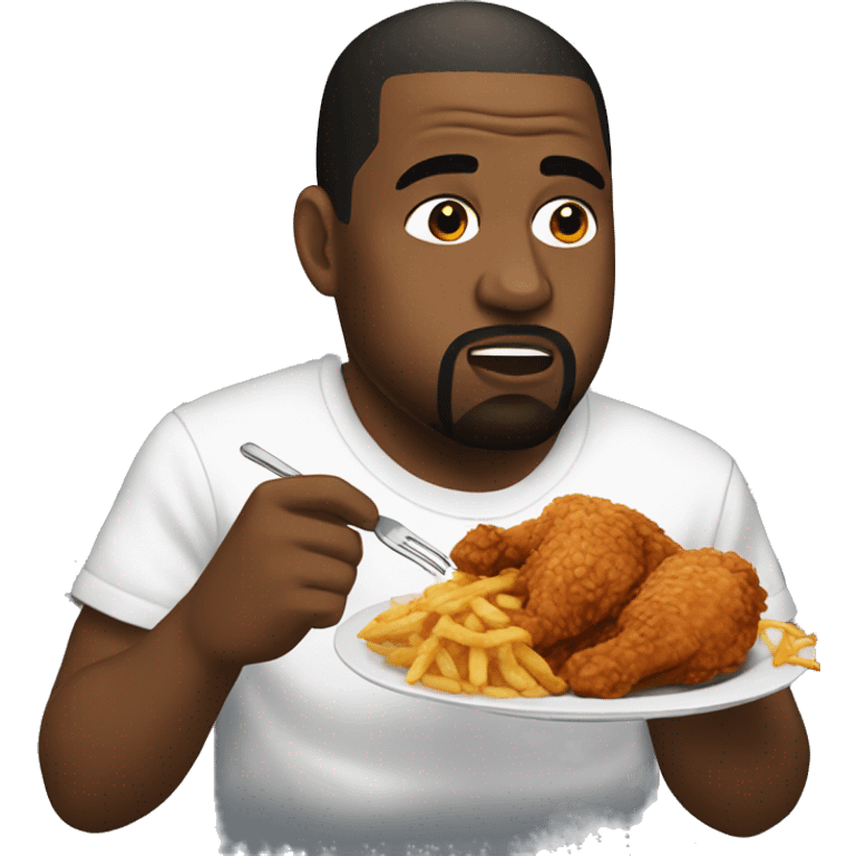 Kanye west eating fried chicken emoji