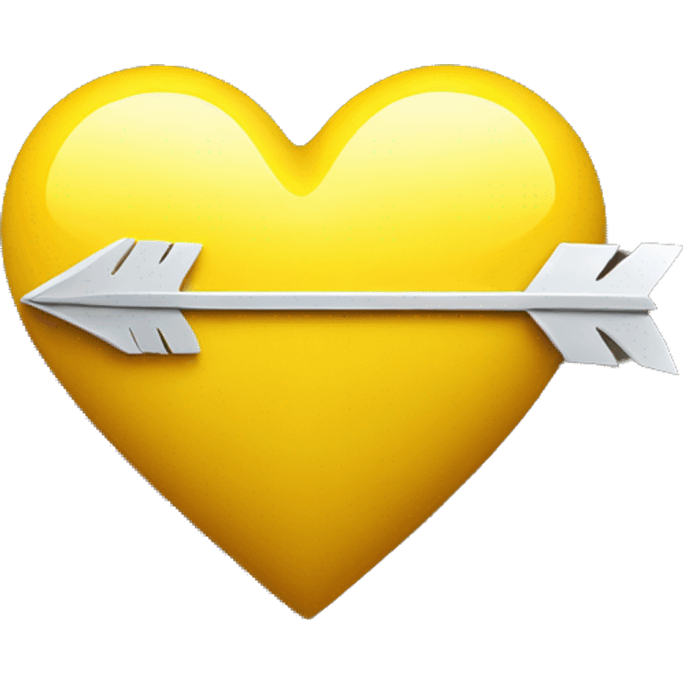 broken heart of yellow color with arrow emoji