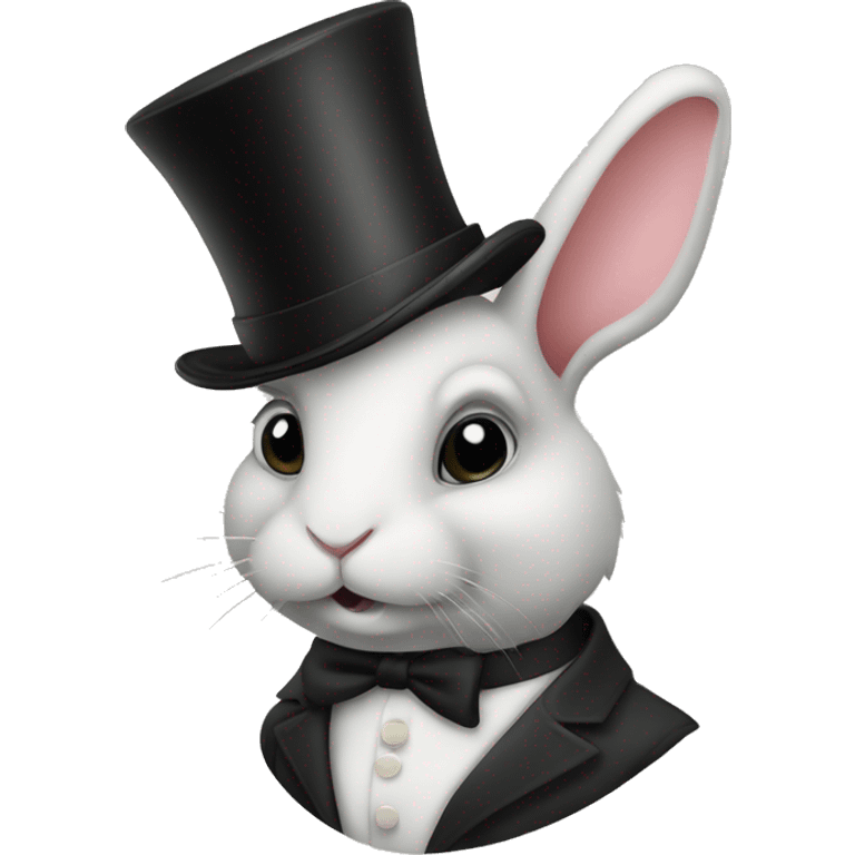 rabbit with a top hat and monocle emoji