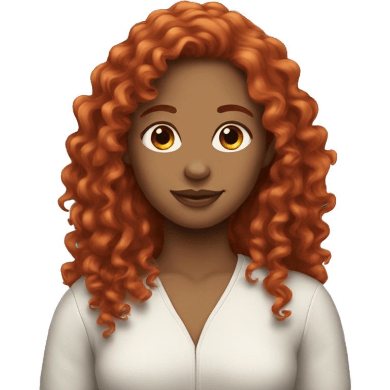 woman long red curly hair emoji