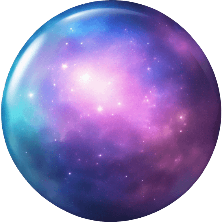 Pastel iridescent Sparkly Nebula galaxy orb, blue pink light blue dark blue purple emoji