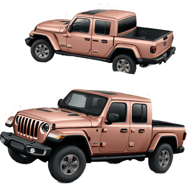 Realistic rose gold Jeep Gladiator truck. emoji