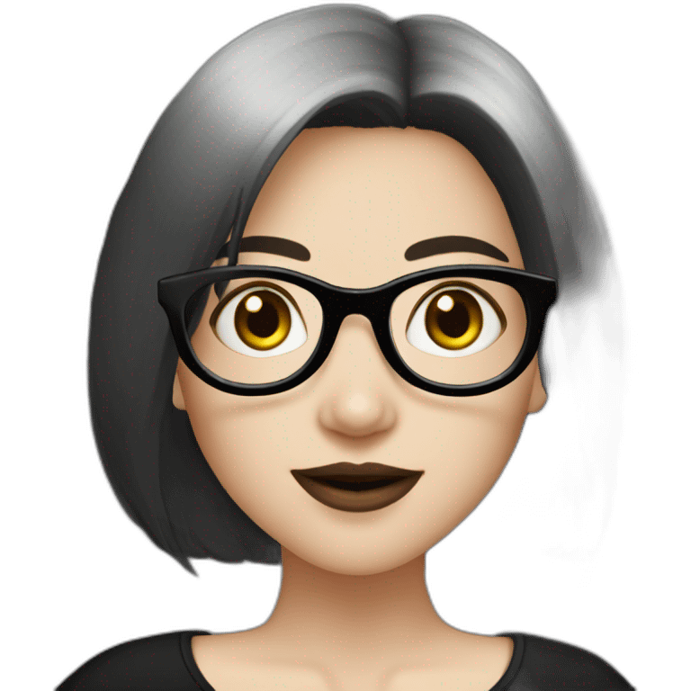 Tango-dancing-white-goth-girl-dark-hair-with-glasses-black-tshirt emoji