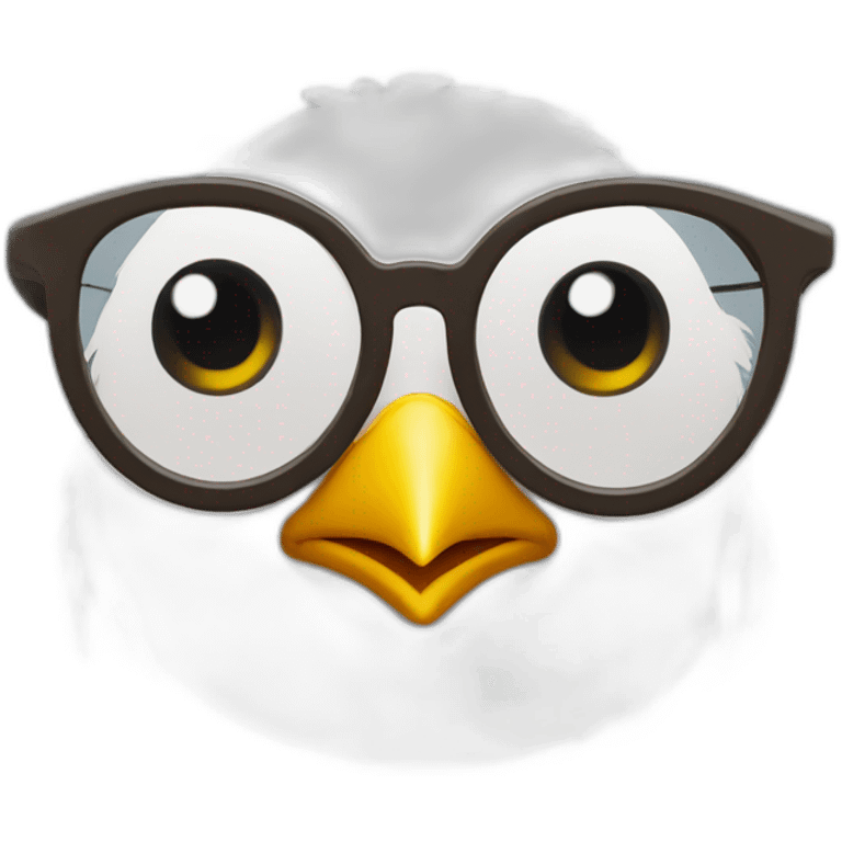 Pollito con lentes emoji