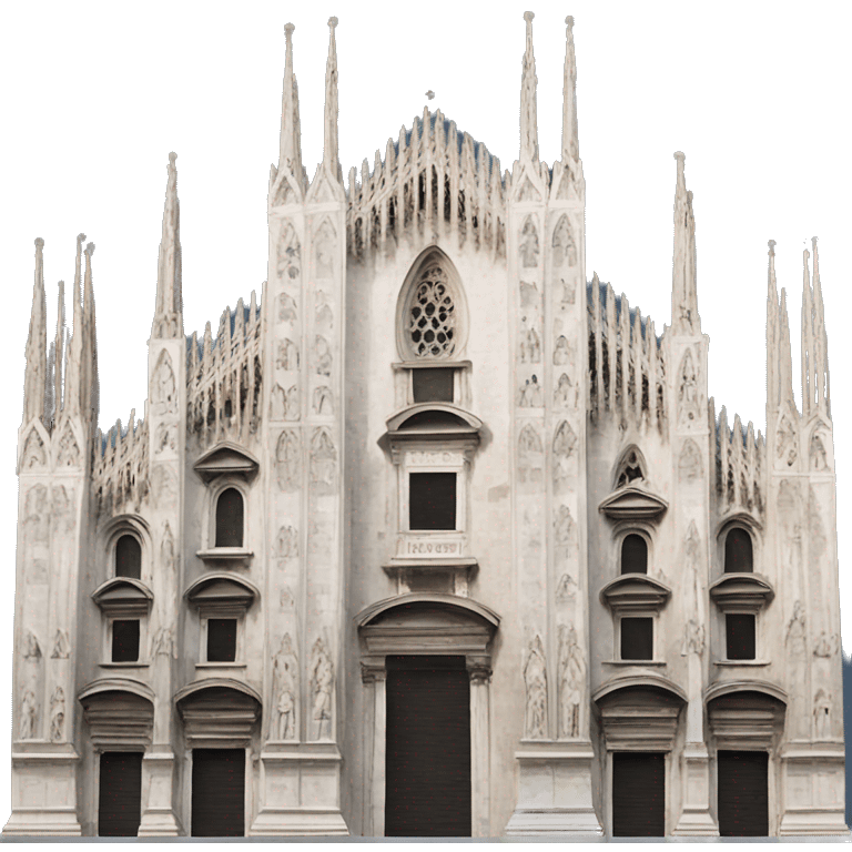 Milan duomo with hearths emoji