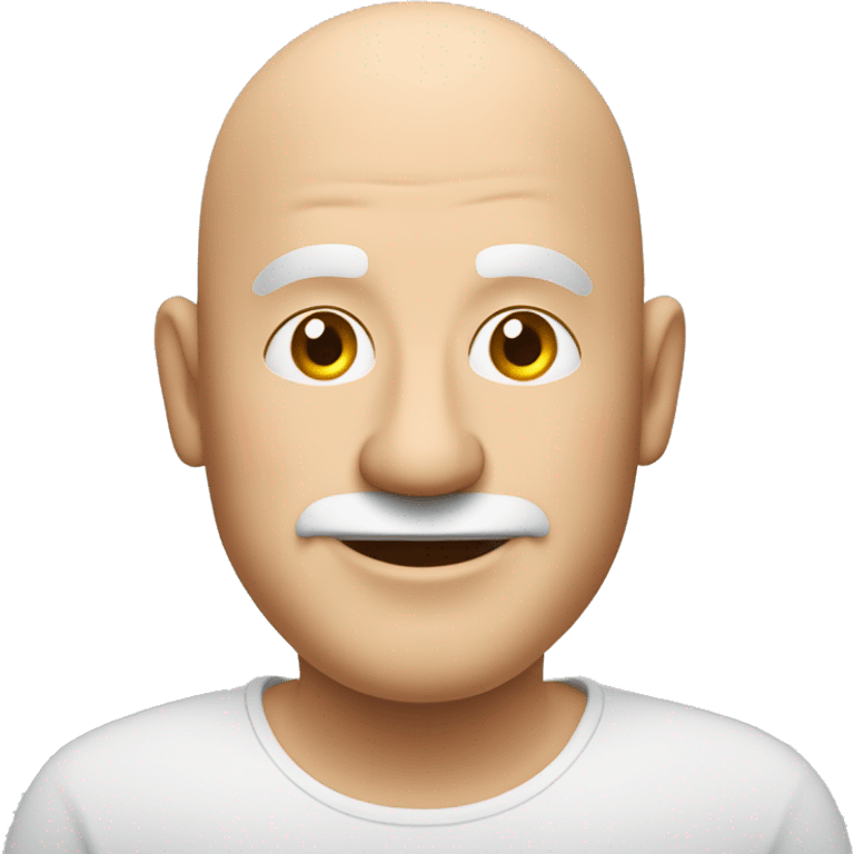 a bald fat friendly man no spectacles and no facial hair who is welcoming in his mid 50s for a travel tour guide company logo emoji