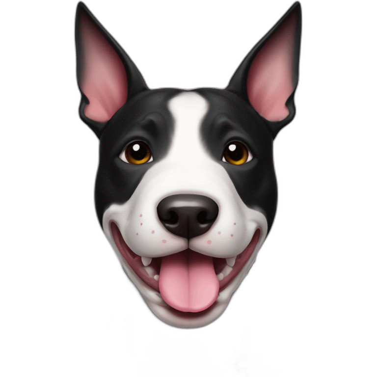 black bull terrier with tongue emoji