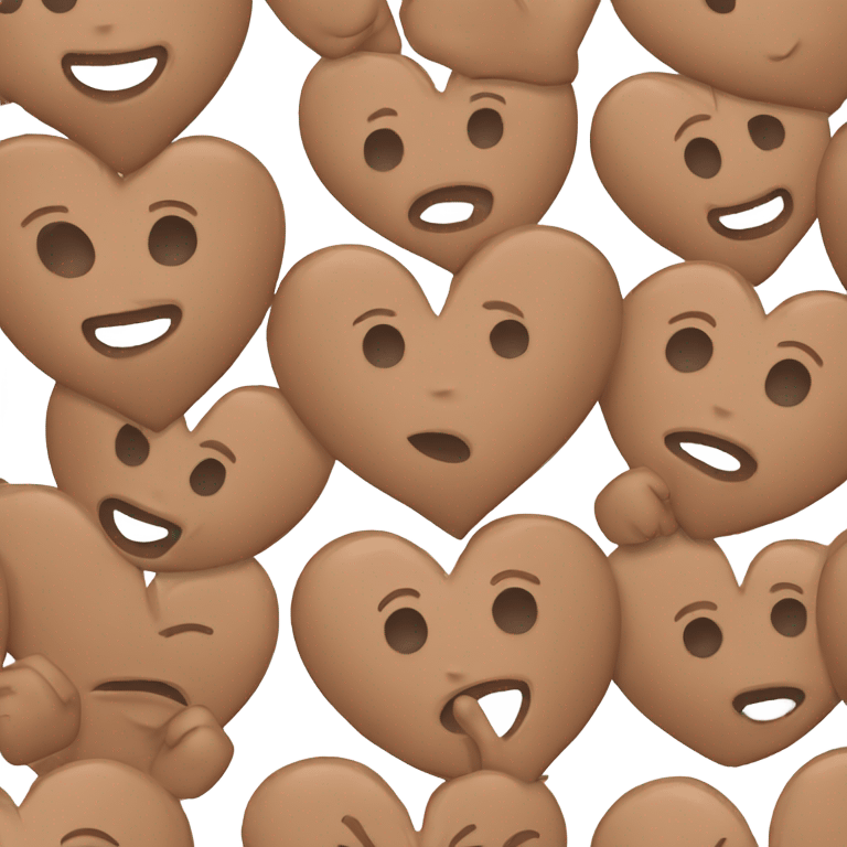 heart hands of a boy skin color medium brown emoji