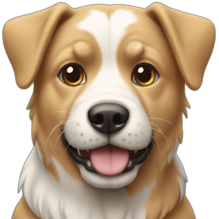 Chat sur un chien emoji