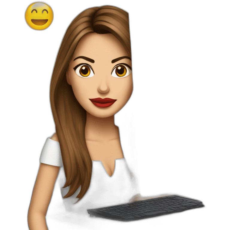 Sofía Vergara using a computer emoji