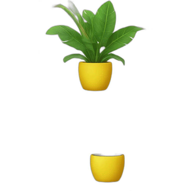 Plant birds of paradise in yellow pot emoji