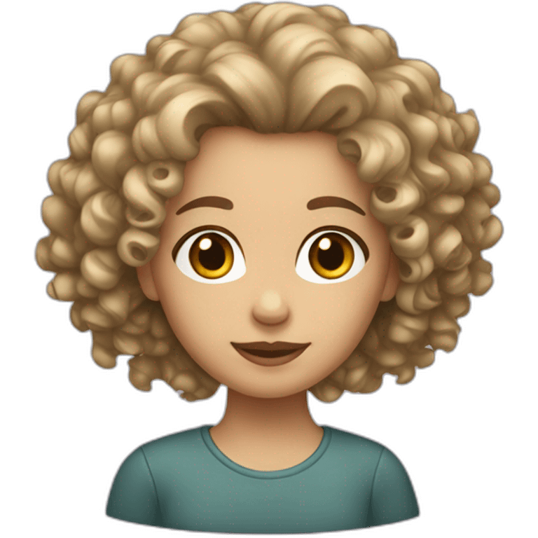 caucasian girl with curly hair emoji