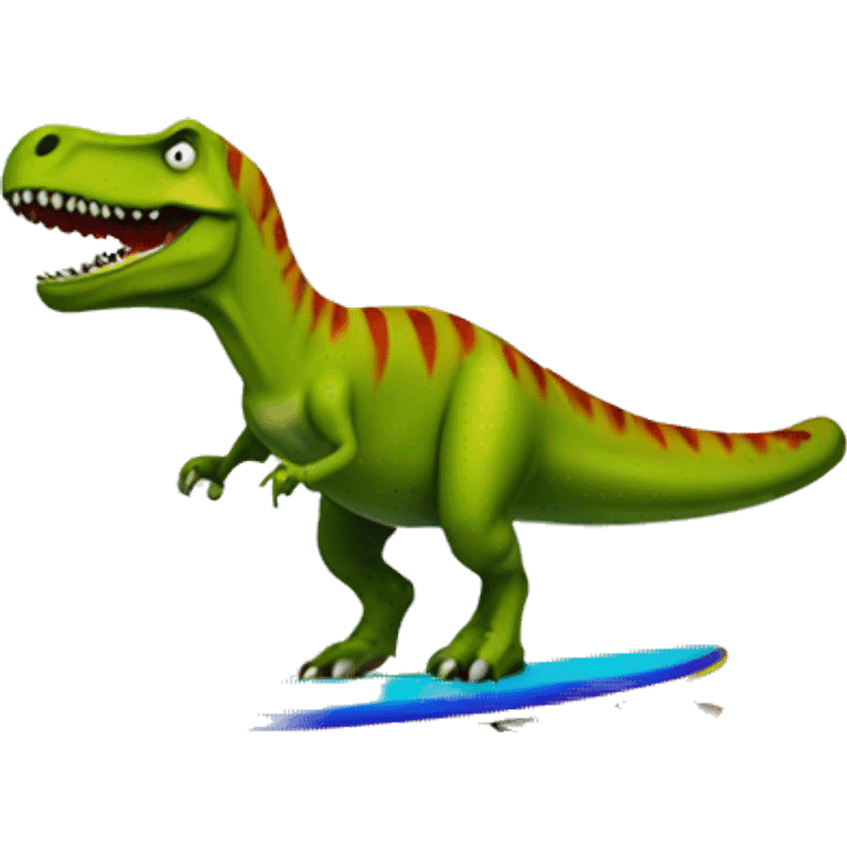 t rex on surfboard emoji