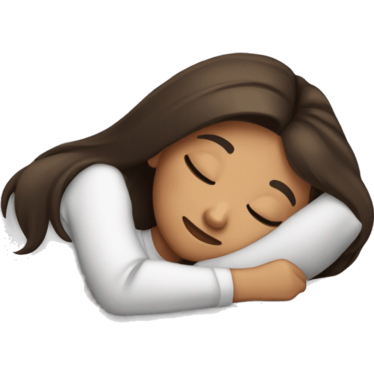 Brunette girl nap time emoji