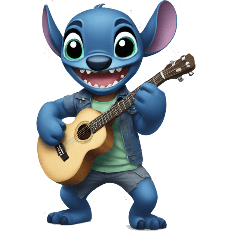 Stitch playing guitare  emoji