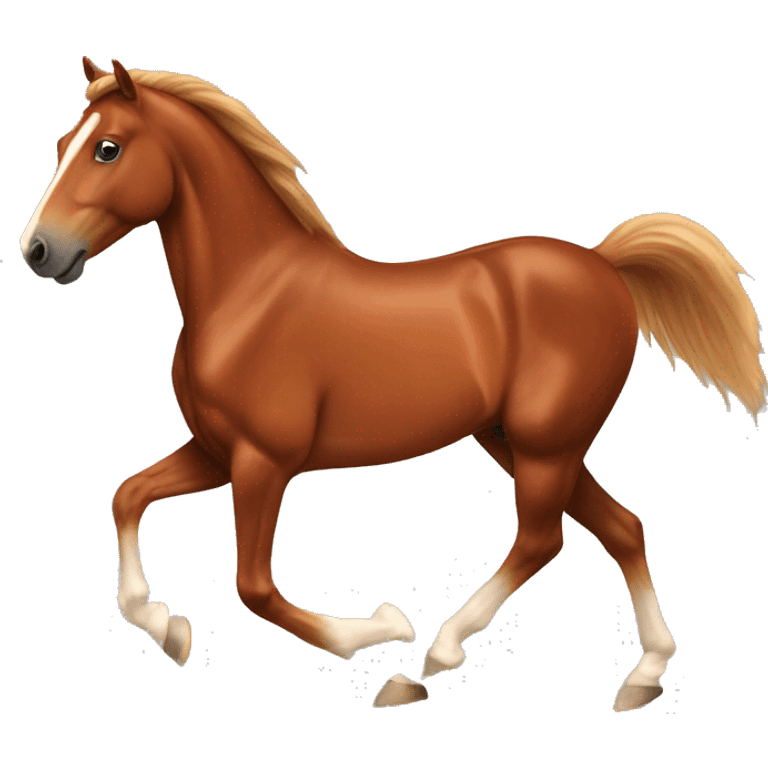 Chestnut horse trotting emoji