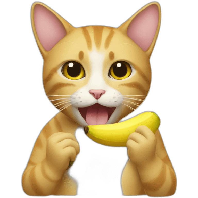 Cat eat banana emoji