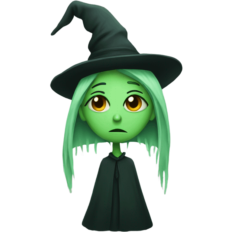 Sad green witch emoji