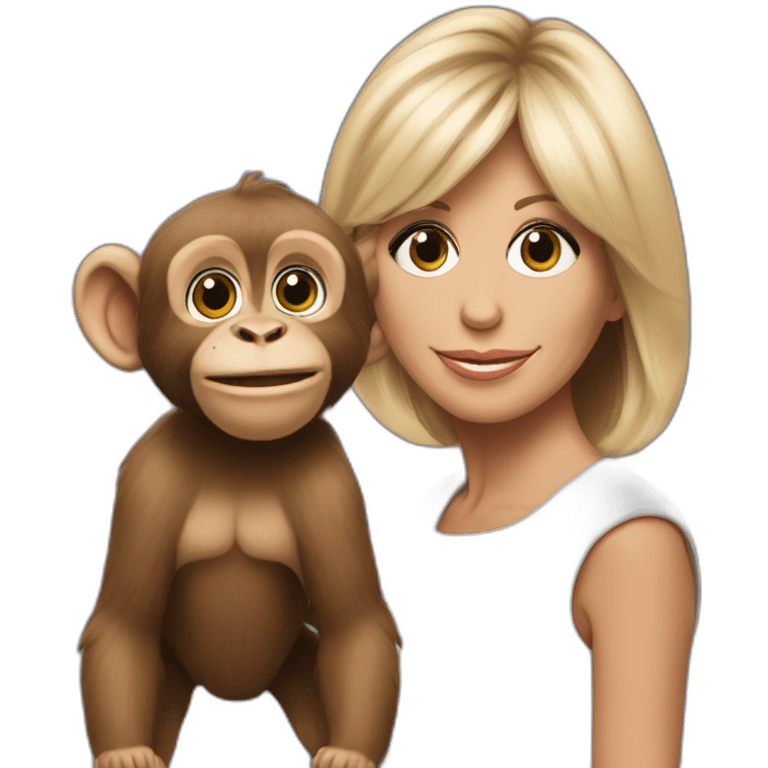 Brigitte Macron avec un singe emoji